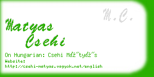 matyas csehi business card